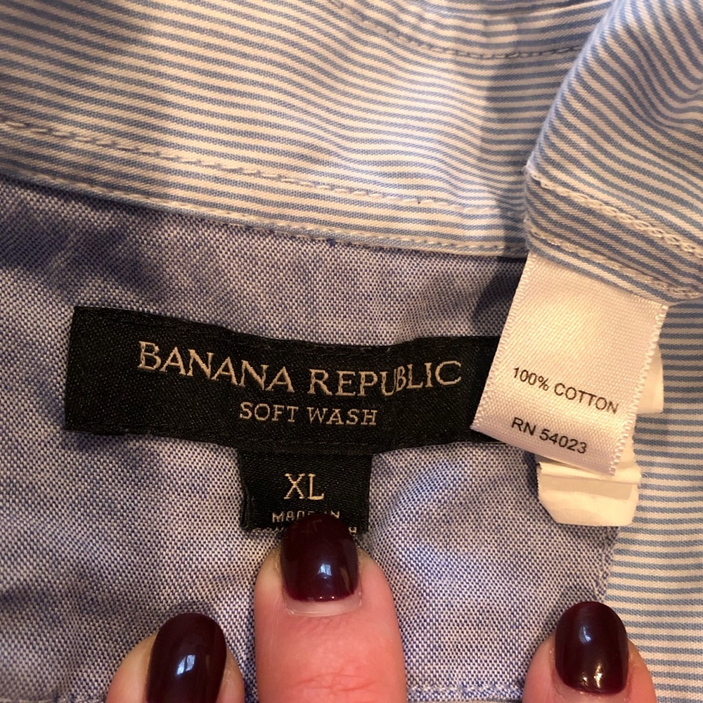 Light Blue Lined Button Down Men’s Work Shirt - image 5